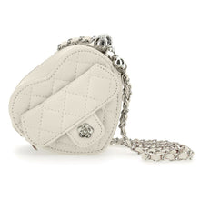Load image into Gallery viewer, White Quilted Heart Bag