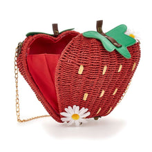 Load image into Gallery viewer, Red Straw Strawberry Bag