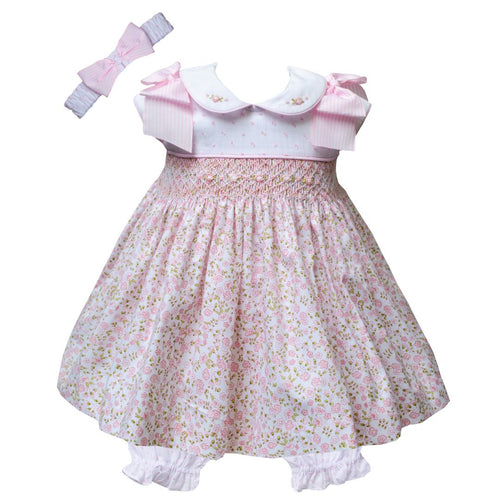 Floral Dress & Bloomer With Headband