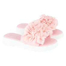 Load image into Gallery viewer, Pink Sparkle &#39;Juliet&#39; Ruffle Sliders