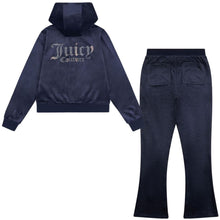 Load image into Gallery viewer, Navy Diamante Bootcut Tracksuit