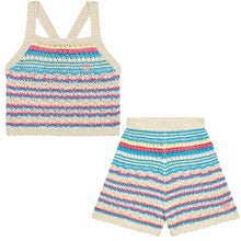 Load image into Gallery viewer, Multicoloured Crochet Short &amp; Top Set