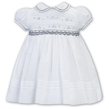 Load image into Gallery viewer, White &amp; Navy Detailed Dress