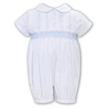 Load image into Gallery viewer, White &amp; Blue Detailed Romper