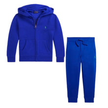 Load image into Gallery viewer, Blue Zip Up Hoodie Tracksuit
