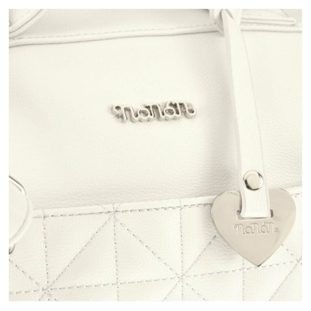 ナナン Nanan Puccio Baby Bag マザーズバッグ Nanan - White Quilted Baby Bag & Changing Mat – Village Kids