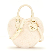 Load image into Gallery viewer, Cream Heart Shape Faux Fur Bag