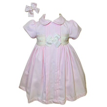 Load image into Gallery viewer, Pink Smocked Dress & Hair Bow