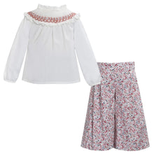 Load image into Gallery viewer, Vintage Pink Ditsy Floral Culottes & Blouse Set