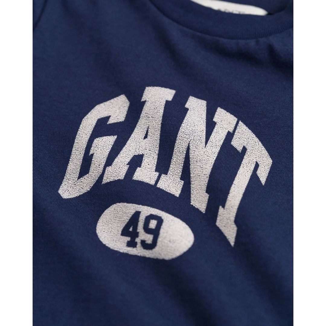 Gant Kids Dark Blue Logo Relaxed Fit T-Shirt