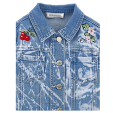 Load image into Gallery viewer, Rhinestone & Embroidered "Alice" Denim Jacket