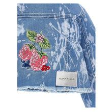 Load image into Gallery viewer, Rhinestone & Embroidered "Alice" Denim Jacket