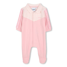 Load image into Gallery viewer, Pink Logo Trim Babygrow