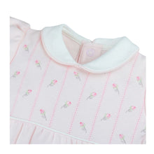 Load image into Gallery viewer, Pink Embroidered Rosebud Babygrow