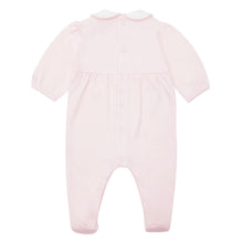 Load image into Gallery viewer, Pink Embroidered Rosebud Babygrow