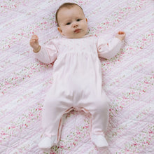 Load image into Gallery viewer, Pink Embroidered Rosebud Babygrow