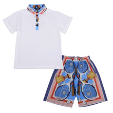 Load image into Gallery viewer, Tennis Print Shorts & Polo Top Set