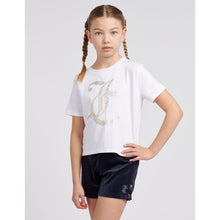 Load image into Gallery viewer, White T-Shirt & Navy Velour Shorts Set