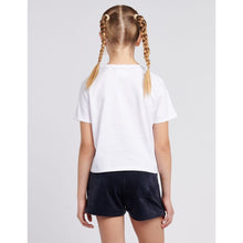 Load image into Gallery viewer, White T-Shirt & Navy Velour Shorts Set