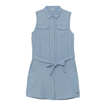 Load image into Gallery viewer, Blue & Silver Stripe Shirt Dress