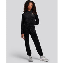 Load image into Gallery viewer, Black Slim Leg Glitter & Diamante Logo Tracksuit