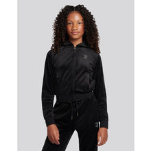 Load image into Gallery viewer, Black Slim Leg Glitter & Diamante Logo Tracksuit