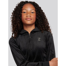 Load image into Gallery viewer, Black Slim Leg Glitter & Diamante Logo Tracksuit