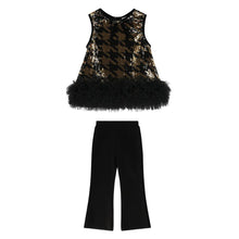 Load image into Gallery viewer, Black & Gold Sequin "Amber" Trouser Set