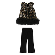 Load image into Gallery viewer, Black & Gold Sequin "Amber" Trouser Set