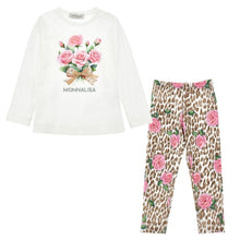 Load image into Gallery viewer, Pink Roses & Leopard Print Legging Set