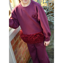 Load image into Gallery viewer, Burgundy Tulle Trim "Deonne" Tracksuit
