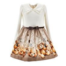 Load image into Gallery viewer, Ivory & Brown Teddy Dress