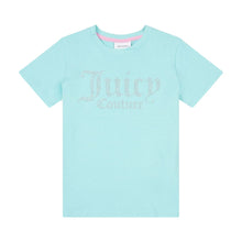 Load image into Gallery viewer, Pale Turquoise Diamante Logo T-Shirt