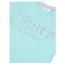 Load image into Gallery viewer, Pale Turquoise Diamante Logo T-Shirt