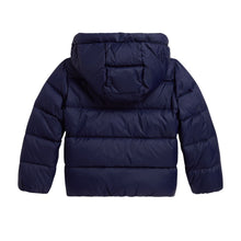 Load image into Gallery viewer, Girls Navy Hooded Down Jacket