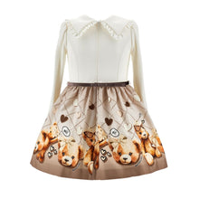 Load image into Gallery viewer, Ivory & Brown Teddy Dress