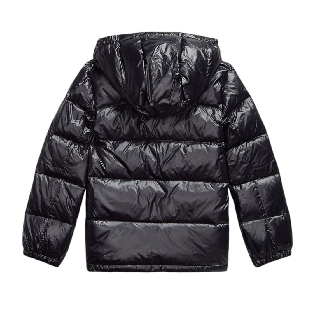 RALPH LAUREN Boys Black Glossed Hooded Puffer – Village Kids