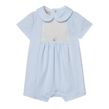 Load image into Gallery viewer, Pale Blue Smocked Romper