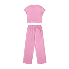 Load image into Gallery viewer, Pink Wide Leg Lounge Set
