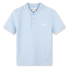 Load image into Gallery viewer, Pale Blue Logo Polo Top