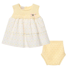 Load image into Gallery viewer, Yellow Spotty Dress & Knitted Bloomers