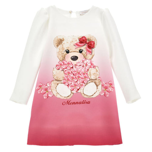Ivory & Pink Flower Bear Dress
