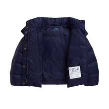 Load image into Gallery viewer, Girls Navy Hooded Down Jacket