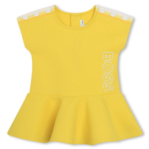 Yellow Button Logo Dress