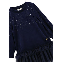 Load image into Gallery viewer, Navy Crystal Velour "Bijou" Dress