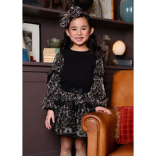 Load image into Gallery viewer, Black & Leopard Print Skirt Set