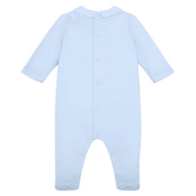 Load image into Gallery viewer, Pale Blue Chain Stitch Babygrow