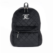 Load image into Gallery viewer, Black Velour Logo Backpack