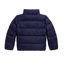 Load image into Gallery viewer, Girls Navy Hooded Down Jacket