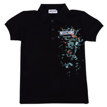 Load image into Gallery viewer, Black Paint Splash Polo Top